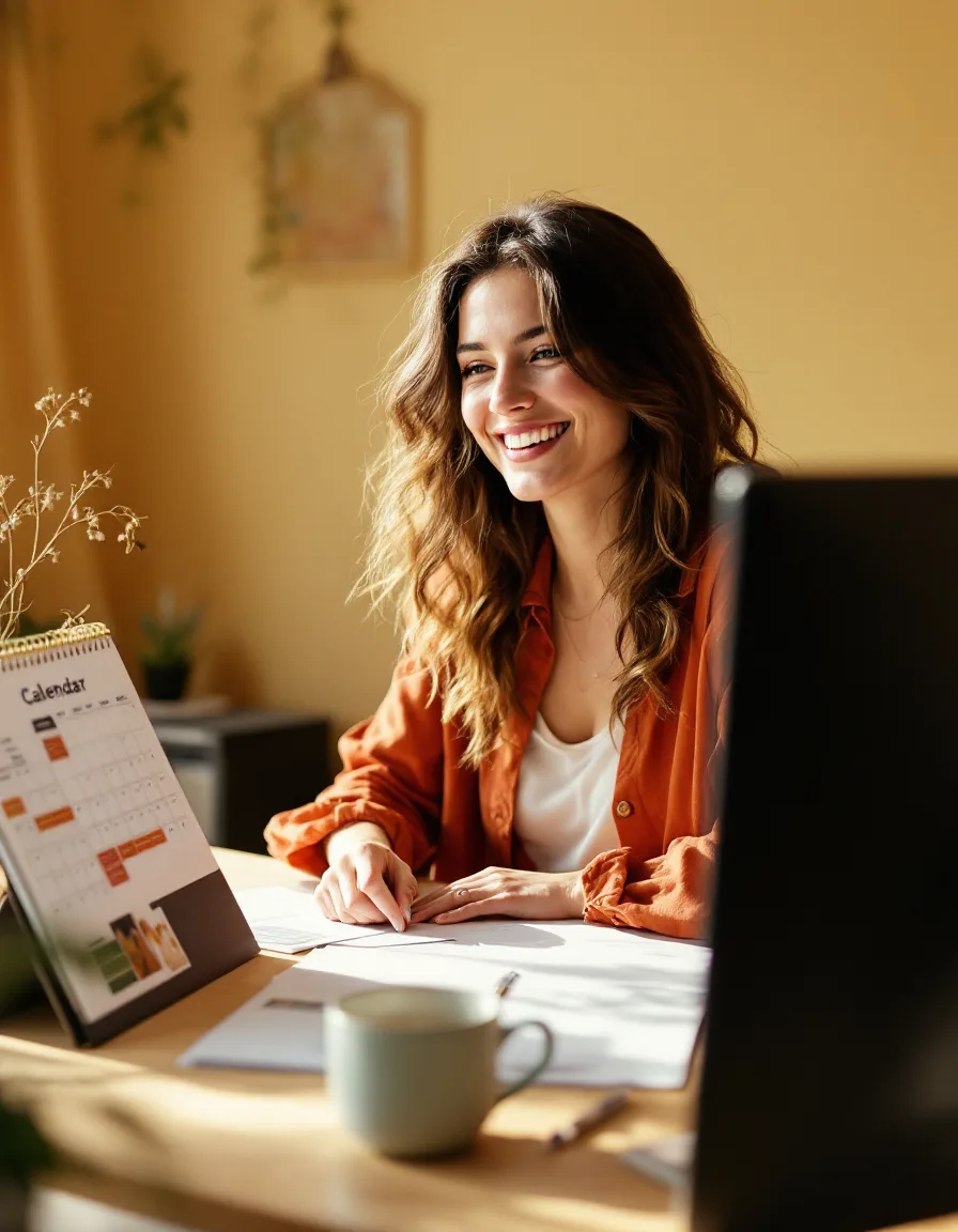 Content strategist at her desk